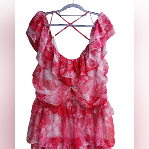 L'ATISTE Pink Ruffled Dress SZ 3X - Picture 7 of 11